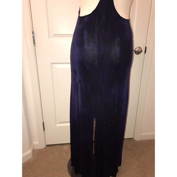 FREE PEOPLE Jersey Dress, Medium, High Low Halter Back Blue summer dress - Picture 6 of 15